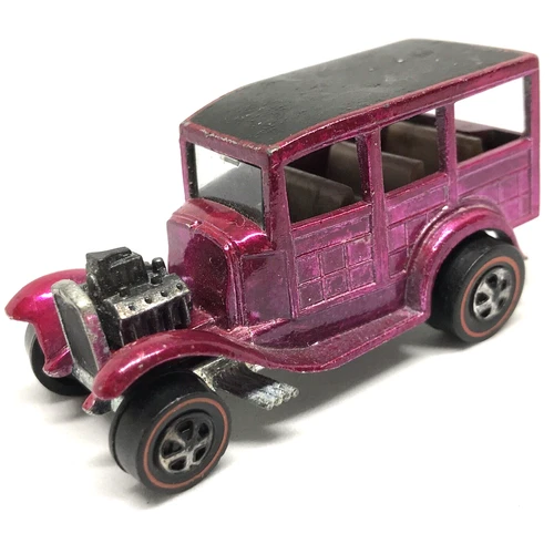 Hot Wheels Redline Classic 31 Ford Woody Car 1968 Rose Gray Int. Made In U.S.A.