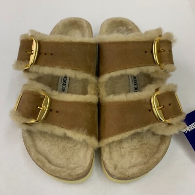 Birkenstock New w/ Box Arizona Big Buckle Shearling Cognac Oiled Nar Select Size