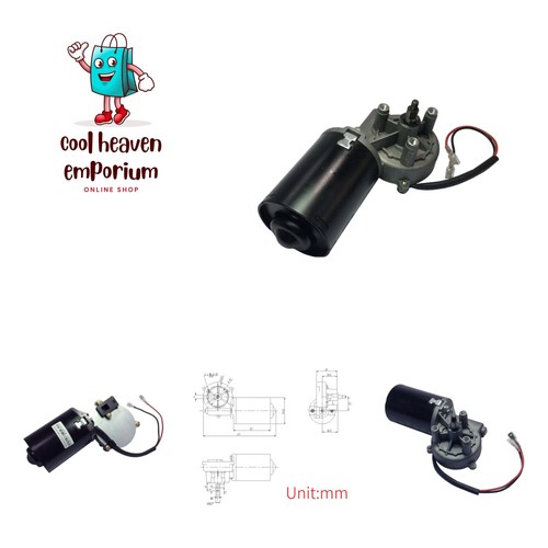 High Torque PMDC Right Angle Gear Motor 12V Reversible 50 RPM Right Gear-Box ...