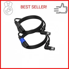 LanSenSu Right Angle XLR to Straight XLR Plug Cable, 90-Degree Female to Straigh