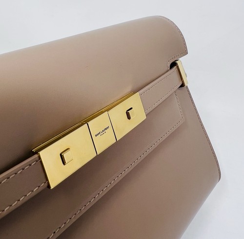 SAINT LAURENT Small Manhattan Shoulder Bag Tan Dark Toffee New 675626-0SX0W-2646 - Imagen 10 de 15