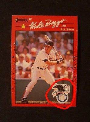 1990 Donruss Wade Boggs AS #712 Dual Errors- No TM And Wrong Stat Line, NM/MT+
