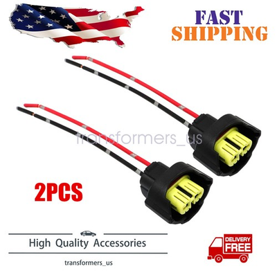 #ad #ad 2PCS Wire Pigtail Female Y H9 Harness Head Light High Beam Socket Connector Plug $4.65