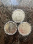 LOT OF 3 US 90% Morgan Silver Dollars 96p, 97p, 98p Better Conditions