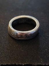 Coin ring handmade from US SILVER QUARTER 1940-1964 SIZES 5 1/4 BAND POLISHED