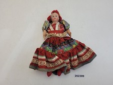 Puppe Masse Stoff Spitze Stickerei Ungarische Tracht handgemalt Deko #262309