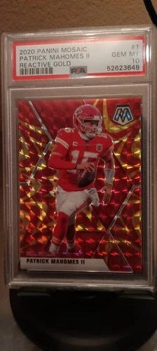 2020 Panini Mosaic - Patrick Mahomes II #1 - Reactive Gold PSA 10