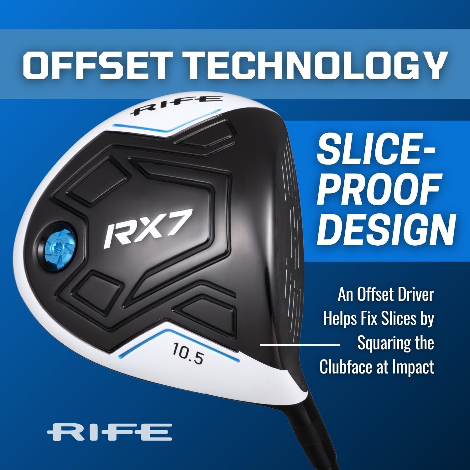 DEMO RH Men's OFFSET Rife RX7 10.5 Golf Driver Regular Flex Graphite 6007-KRWS