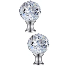 2 Pack Glass Lamp Finial Crystal Lampshade Knobs Finials for Shades