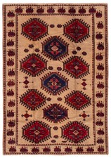 Vintage Geometric Area Rug 6'2" x 9'0" Traditional Hand-Knotted Wool Carpet