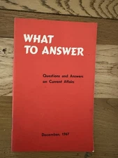 What to Answer Pamphlet on Current Affairs Six-Day War Currency  Jerusalem 1967