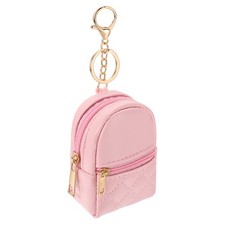 Mini Backpack Keychain, Tiny Coin Purse Keychain for Women Makeup, Dark Pink