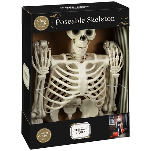 5ft Halloween Nights Poseable Skeleton For Halloween Spooky Scary Decoration - Picture 4 of 7