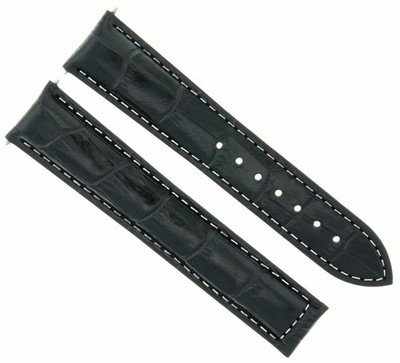24MM LEDER UHRENARMBAND ARMBAND SCHLIESSE 24/18MM FÜR OMEGA RAILMASTER XXL UHR SCHWARZ
