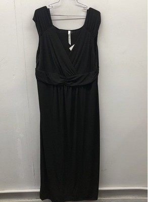 NY Collection Women's Black V-Neck Empire Waist Sleeveless Maxi Dress 2X  NWT | eBay