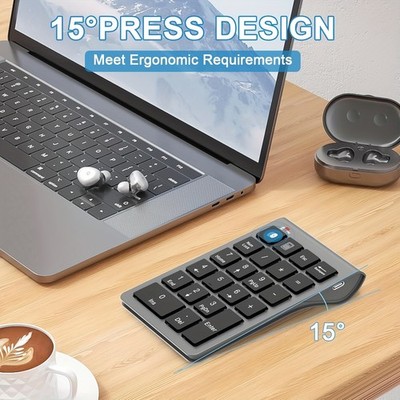 Portable Multi-System Reliable 2-in-1 Wireless & Wired 10-Key USB Numeric Keypad