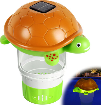 Pool Chlorine Floater with Light, Turtle Solar Chlorines Floaters with Adjustabl