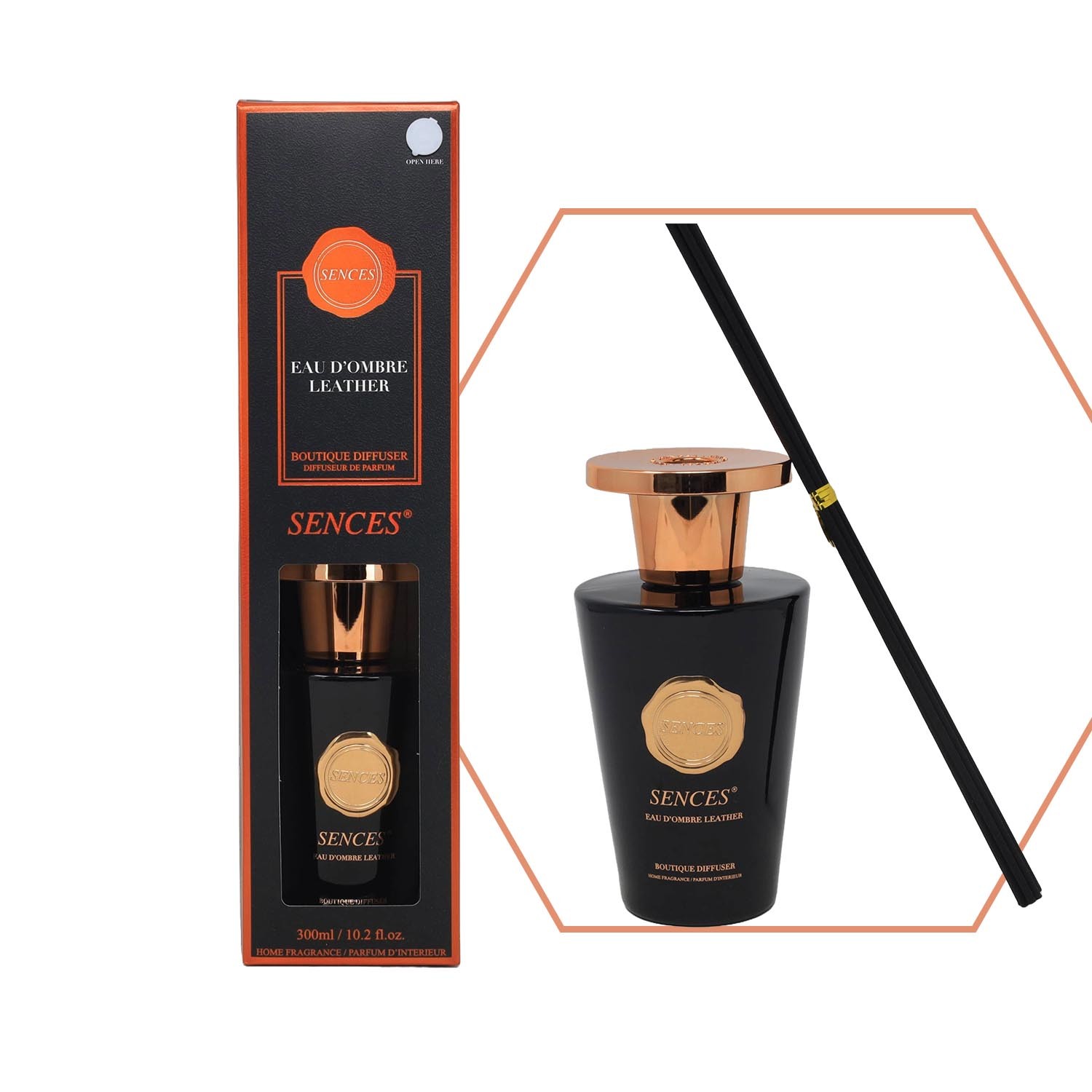 Baltus Reed Diffuser 300ml Eau D'ombre Leather Fragrance Air Freshener Scent