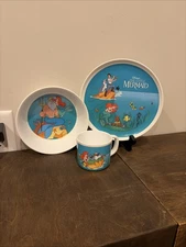 Vintage Zak Designs Melamine Disney Little Mermaid 3pc Boxed Plate Bowl Cup Set