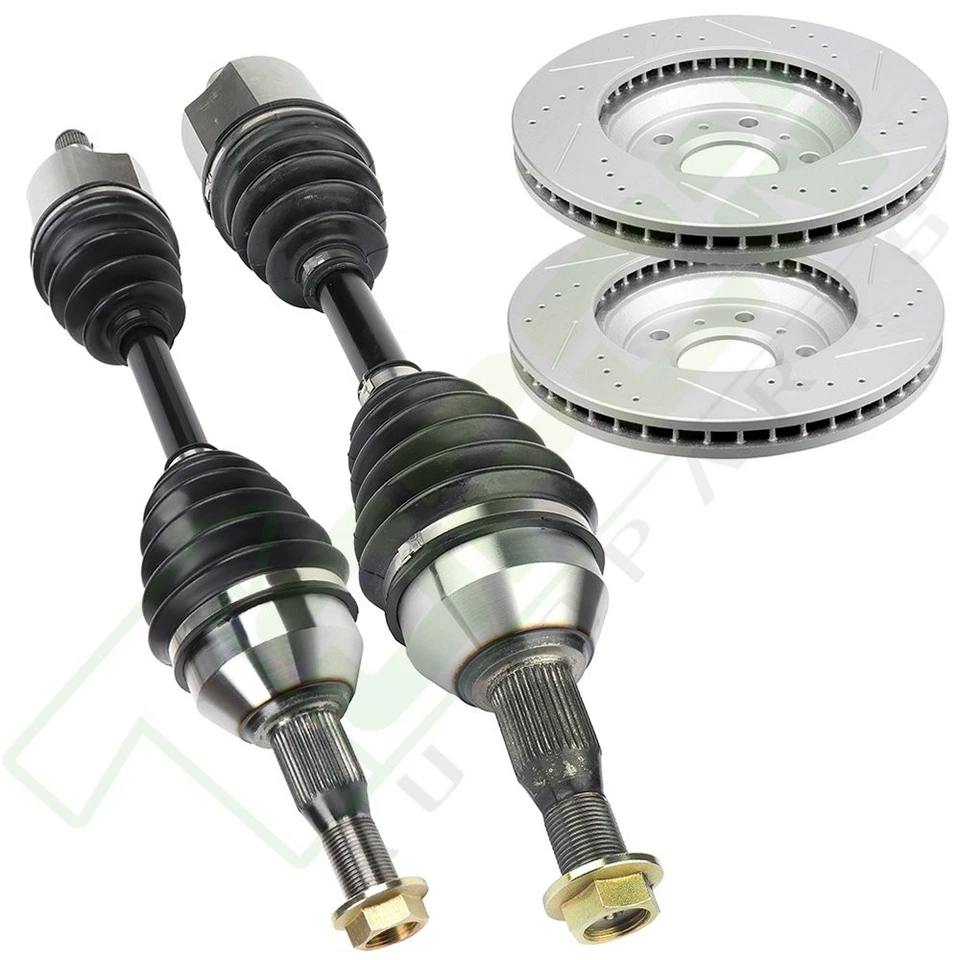 Front Side CV Axle + Brake Discs Rotors Fit for 2006-2007 Chevrolet Monte Carlo Foto 3 de 4