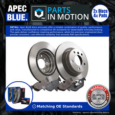2x Vented Brake Discs and Pads fits BMW 320D 2.0D Rear 04 to 13 300mm Set Pair