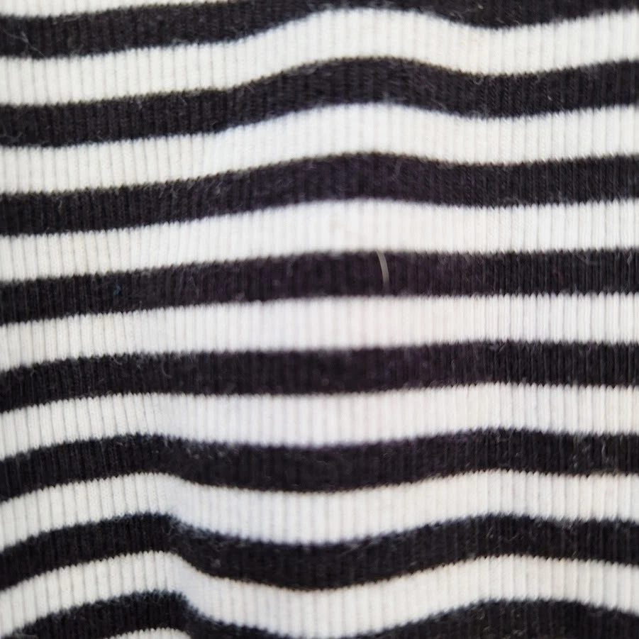 Monki Women's Small White Black Striped Top - Jersey Cotton Blend — 第 3/4 张图片