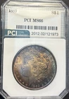 1889  PCI 66 Morgan High Grade, Huge Obverse Toning,  Lustrous Reverse
