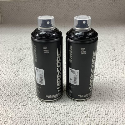 MTN Hardcore Spray Paint 400ml Glossy Black Cans Set of 2 Art