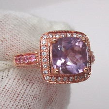 14k Rose Gold LeVian Amethyst Pink Sapphire &...