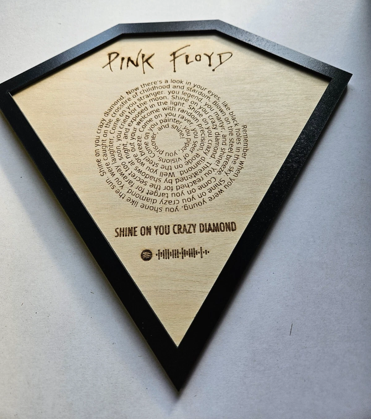 Pink Floyd Wall Art -'Shine On You Crazy Diamond' Lyrics - Rock - music