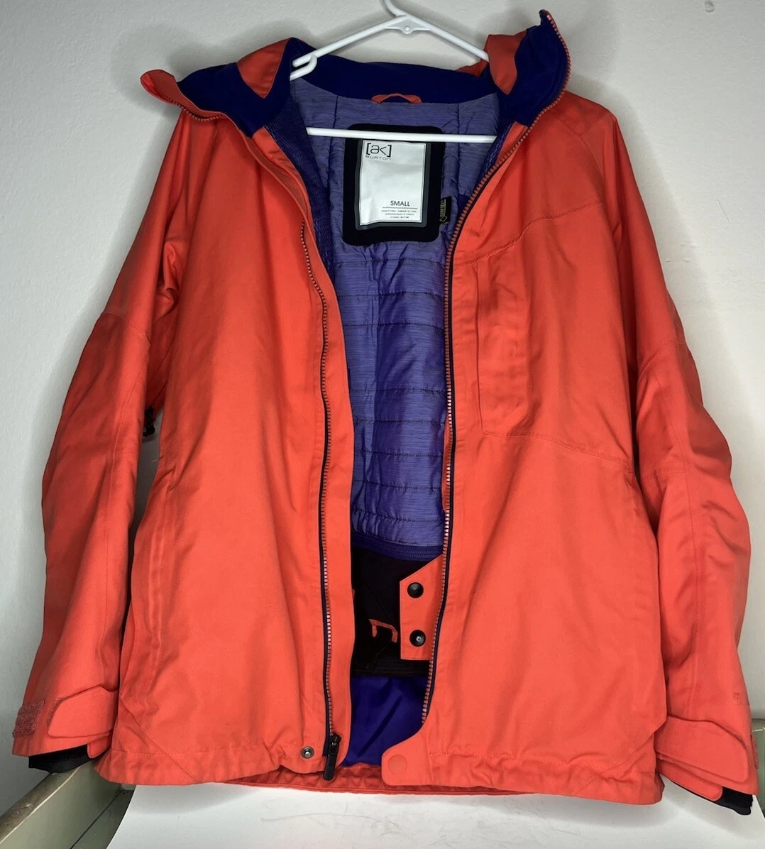 burton ak gore-tex snowboard ski hooded zipper jacket