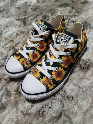 Converse Chuck Taylor All Star Sunflower Floral Shoes Youth Size
