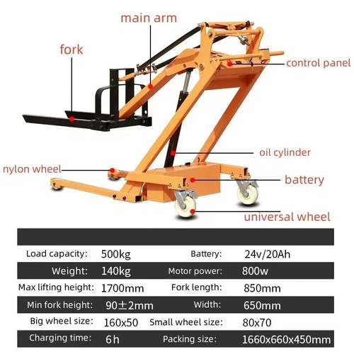 Teleskop Elektrische Gabelstapler Werkstatt 24v Batterie Palettengabelstapler - Bild 5 von 22
