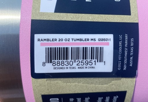 Vaso YETI Rambler 20 oz rosa eléctrico 100 % auténtico YETI-Nuevo con etiquetas - Imagen 3 de 3