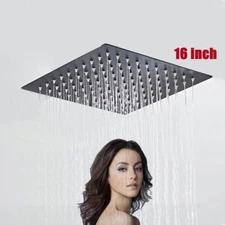 Rainfall Square Shower Head 16 Inches Stainless Steel Shower Heads Ultra Thin