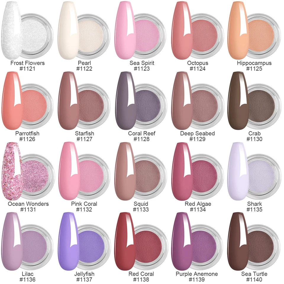 20 Colores Invierno Coral Inmersión Polvo y Base Capa Superior para Arte en Uñas Salón Regalos Foto 2 de 4