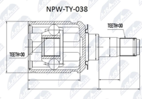 NPW-TY-038 NTY Gelenksatz, Antriebswelle FüR Lexus,Toyota