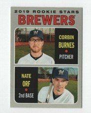 2019 Topps Heritage BREWERS ROOKIES CORBIN BURNES & NATE ORF #88