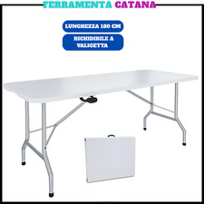 tavolo pieghevole salvaspazio 180 cm tavolino da campeggio giardino in plastica