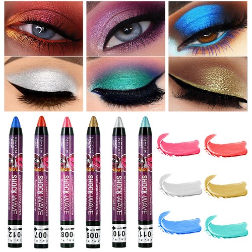 Cień do powiek Makijaż Ołówek 6 kolorów Stick Eyeliner Szminka wodoodporny długopis