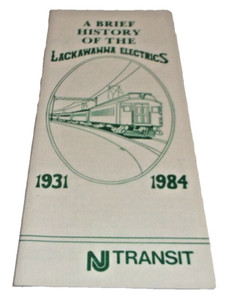 1984 NEW JERSEY TRANSIT NJT DL&W LACKAWANNA ELECTRICS BROCHURE