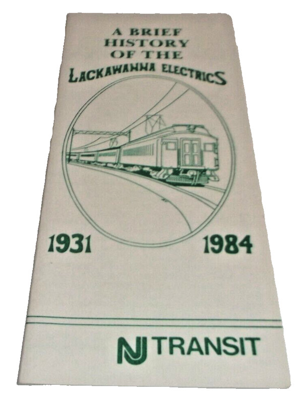 1984 NEW JERSEY TRANSIT NJT DL&W LACKAWANNA ELECTRICS BROCHURE