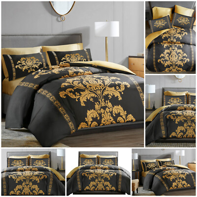 Bettbezug Set Doppel Wende Luxus King Size Bettdecke Steppdecke Bezug Bettwäsche Set