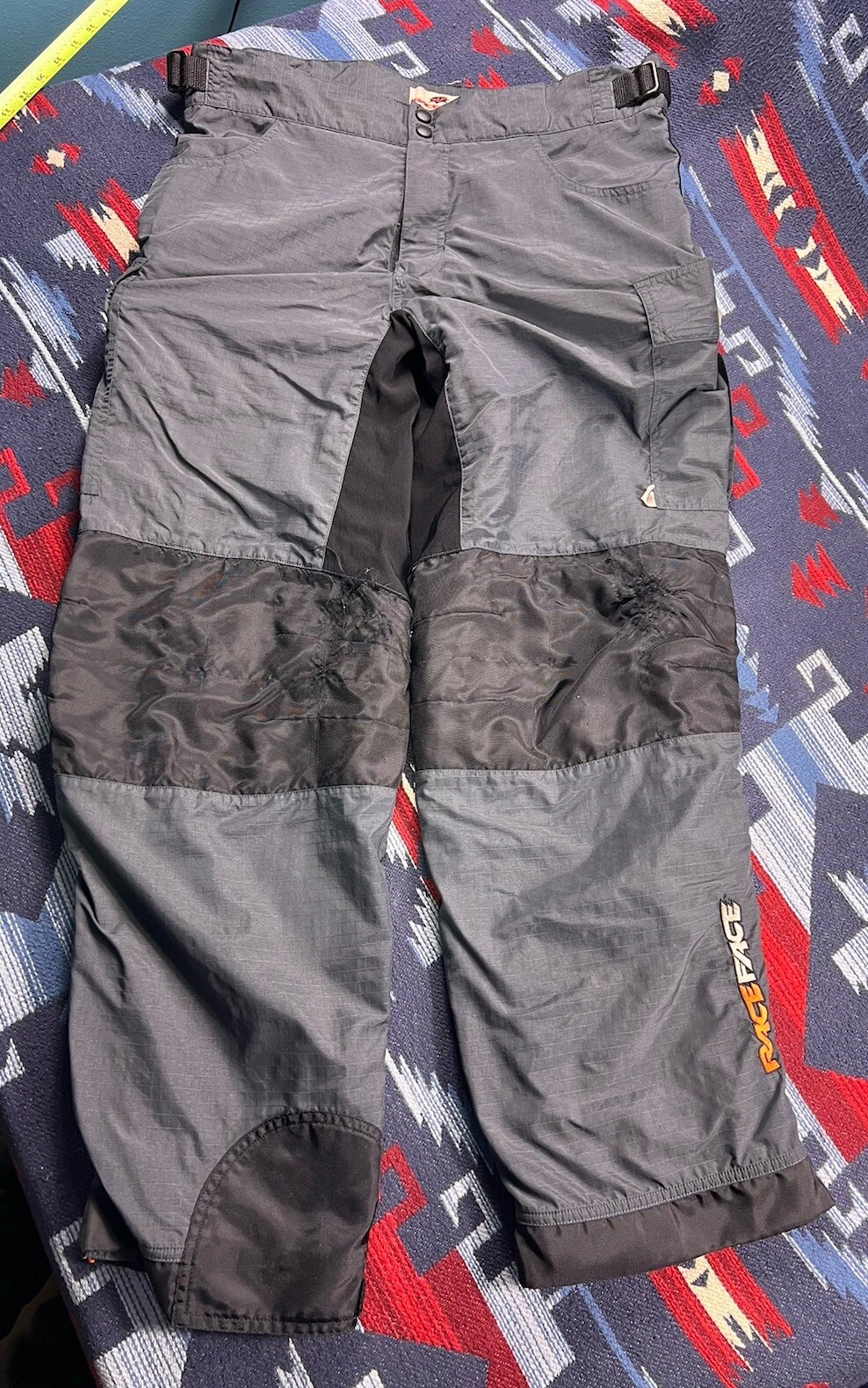 Vtg 90s Y2K RaceFace Pants Mens XL Adjustable Racing Race Face Windproof MTB