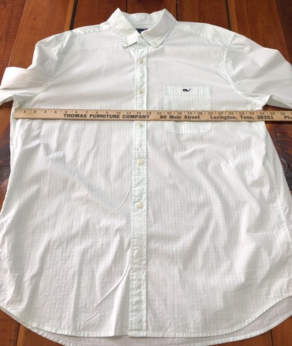 Vineyard Vines Whale Shirt Mens Size XL Green Light Checked Long Sleeve - Picture 5 of 9