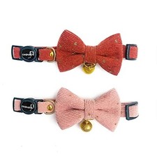 Safety Quick Release Cat Collars, Soft Kitten Collars with 20-30cm Orange Pink