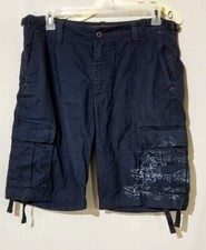 Old Navy Boys Cargo Shorts, 36 Waist, Navy Blue, Surf Emblem
