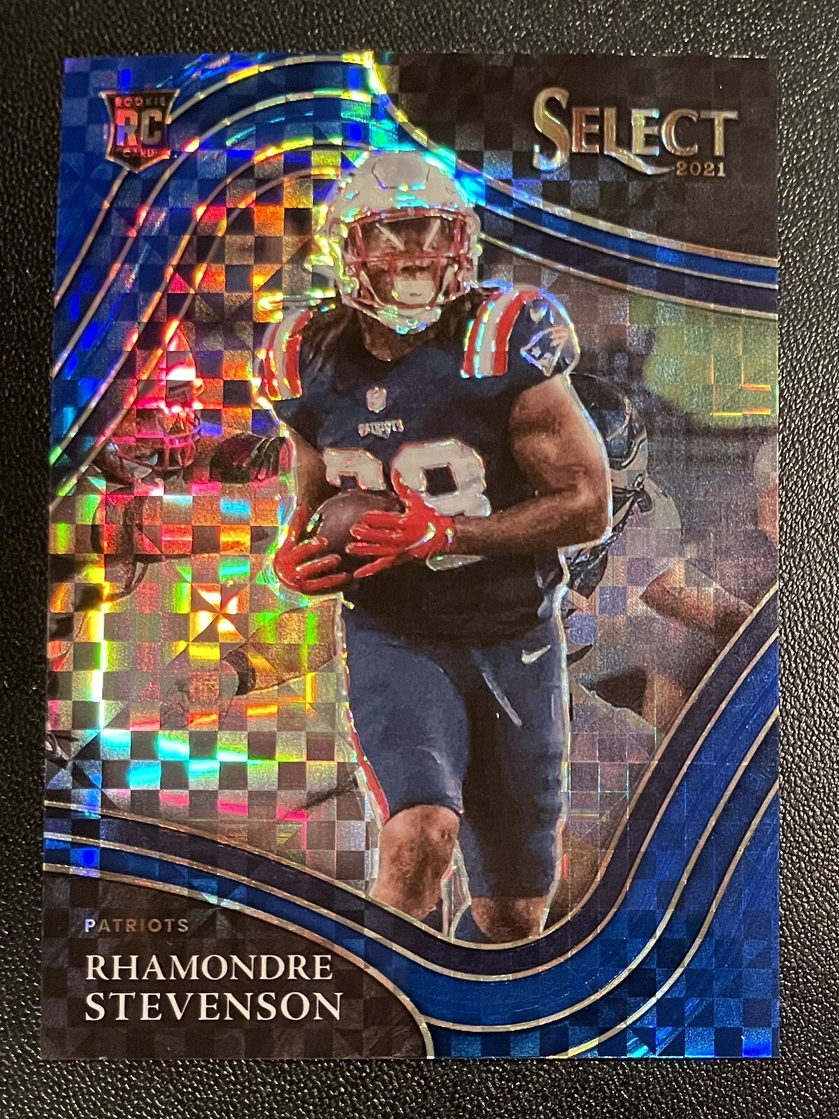 2021 Panini Select 49/49 Rhamondre Stevenson Field Level Blue PATRIOTS No. 375