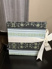 Handmade Green Floral Memories Brag Book Scrapbook Mini Photo Album / Gift Idea