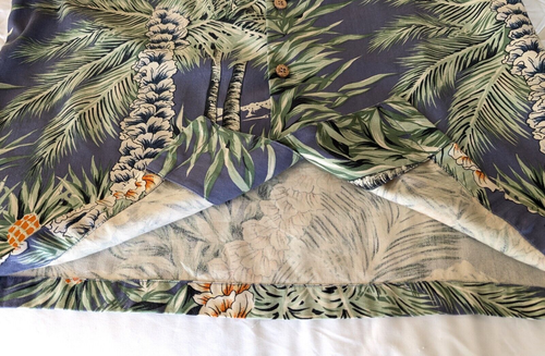 TOMMY BAHAMA Shirt Mens L Multicolor Silk Floral Palm Tree Hawaiian Loop Collar - Picture 9 of 14